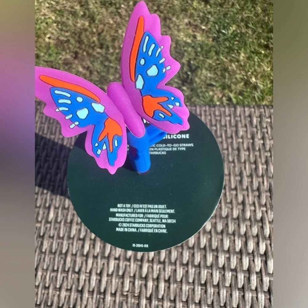 Eye-Catching: Starbucks ✨ Butterfly Magic ✨ 2024 Iridescent Cold Cup & Straw Top